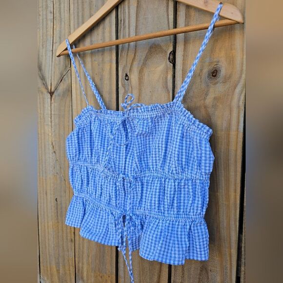 Blue Gingham Women's Top - Picture 4 of 8